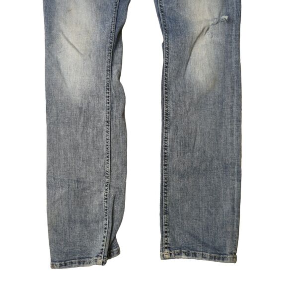 BKE Carter Men’s Bootleg Cotton Stretch Distressed Blue Denim Jeans 28R - Picture 5 of 12